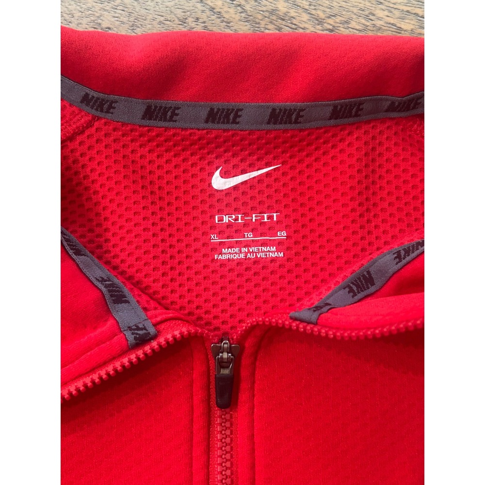 Nike Rhodes College Lynx 1/4 Zip Red Mens Dri Fit Training Jacket M53181 - Picture 3 of 8